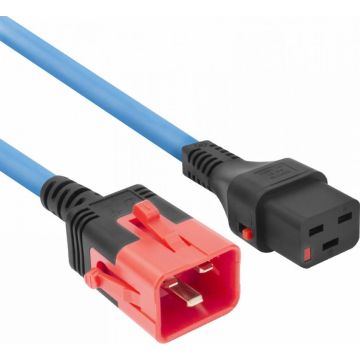 POWERCORD C19L-C20DL BU 3.0M. 1 stk
