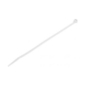 StarTech.com 20cm(8") Cable Ties, 4mm(18") wide, 55mm(2-18") Bundle Diameter, 22kg(50lb) Tensile Strength, Nylon Self Locking Zip Ties with Curved Tip, 94V-2UL Listed, 100 Pack, White - Nylon 66 Plastic