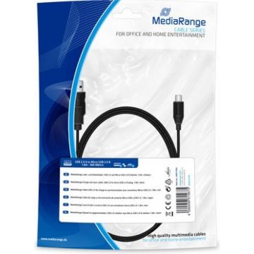 MediaRange Lade- & Datenk. USB 2.0 auf Micro USB 2.0 B 1.8m