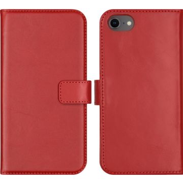 Selencia Echt Lederen Bookcase iPhone SE (2022 / 2020) / 8 / 7 / 6(s) - Rood