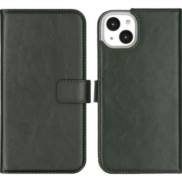Selencia Echt Lederen Bookcase iPhone 14 Plus - Groen
