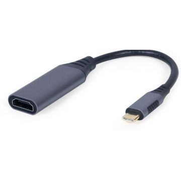 Cablexpert A‑USB3C‑HDMI‑01 – Adapter – USB‑C naar HDMI – 0,15 m – 4K @ 60 Hz – Space Grey – USB 3.0 Alt‑Mode ondersteuning – 1 stuk
