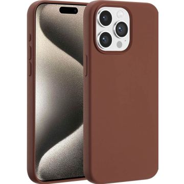 Accezz Liquid Silicone Backcover met MagSafe iPhone 15 Pro Max - New Tea Brown