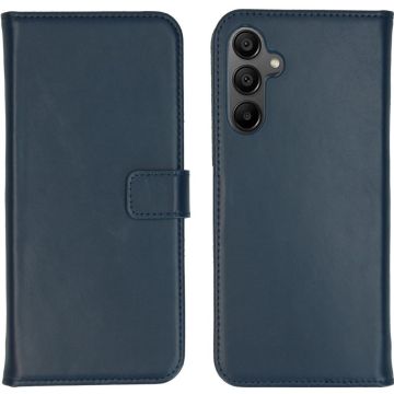 Selencia Echt Lederen Bookcase Samsung Galaxy A15 (5G/4G) - Blauw