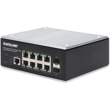 INTELLINET 8-Port Gb PoE+ Web-Managed Industrie-Switch 2xSFP