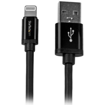 StarTech.com 2 m lange zwarte Apple 8-polige Lightning-connector naar USB-kabel voor iPhone / iPod / iPad - Lightning-kabel