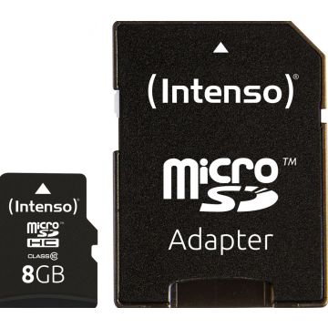 Intenso Class 10 - Flashgeheugenkaart (Adapter voor microSDHC naar SD inbegrepen)