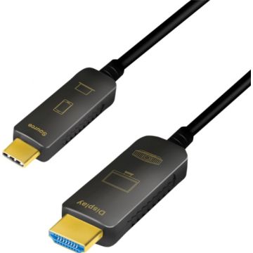 Logilink USB-C Kabel,C/M zu HDMI/M,4K/60Hz,AOC,10m zwart