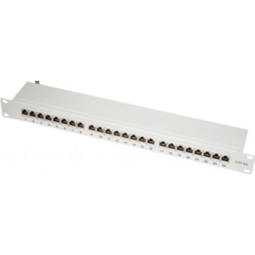 LogiLink 19"" Cat.6A Patchpanel, 24-port, grijs