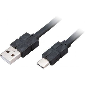 Akasa Proslim USB 2.0 Kabel Typ C zu Typ A - 30cm, schwarz