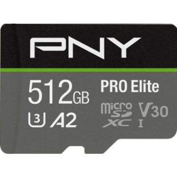 PNY PRO Elite - Flashgeheugenkaart (microSDXC-naar-SD-adapter inbegrepen)