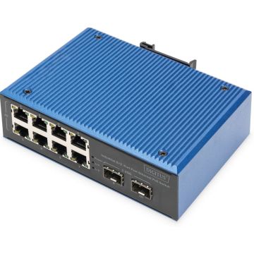 DIGITUS Switch 8+2 -Port Fast Ethernet PoE C/APC stekker 5