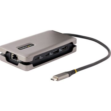 StarTech.com USB-C Multiport Adapter, 4K 60Hz HDMI 2.0b, HDR, USB 3.2 Gen 2 10Gbps Hub (2xUSB-C, 1xUSB-A), 100W PD Pass-Through, Mini Travel Dock, 12"30cm Cable, Laptop Docking Station - Dockingstation