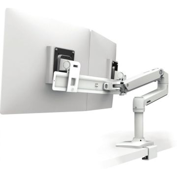 Ergotron LX Dual Direct - Bevestigingskit (scharnierarm, paal, 2 draaiarmen, bevestigingsboog voor dubbele opstelling, basis, C-klem voor bovenmontage laag profiel)