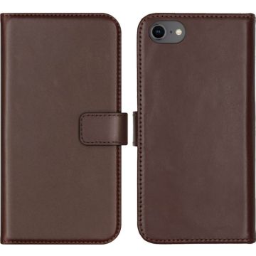 Selencia Echt Lederen Bookcase iPhone SE (2022 / 2020) / 8 / 7 / 6(s) - Bruin