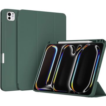 Accezz Smart Silicone Bookcase iPad Pro 13 (2024) M4 - Donkergroen