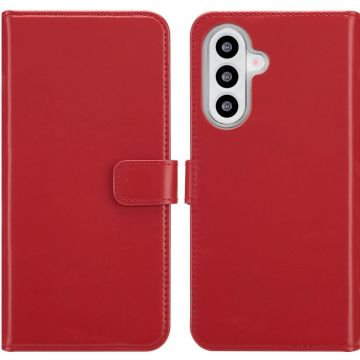 Selencia Echt Lederen Bookcase Samsung Galaxy A26 - Rood