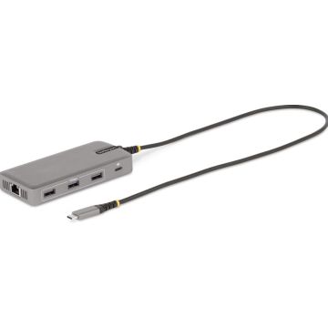 StarTech.com USB-C Triple-Monitor Multiport Adapter, Dual 4K 60Hz + 4k 30Hz HDMI & DisplayPort, 3-Port USB 10Gbps Hub, 100W Power Delivery Pass-Through, GbE, 2ft Cable, Mini Dock - Travel Laptop Docking Station (117B-USBC-MULTIPORT)