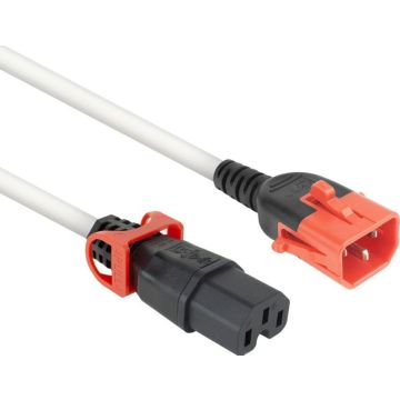 POWERCORD C14DL-C15L WH 2.00M. 1 stk