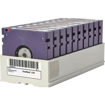 HPE BaFe Non-custom Labeled TeraPack Certified CarbideClean - Tijdschrift cartridge opslagbibliotheek -capaciteit: 10 LTO-6 tapes