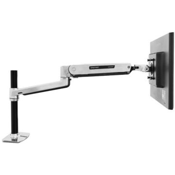 Ergotron LX Sit-Stand Desk Mount LCD Arm - Bevestigingskit (paal, VESA-adapter, zit-sta arm, bureauklembasis, basis met pakkingringbevestiging) voor LCD-scherm