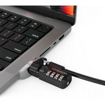 Compulocks Ledge Lock Adapter for MacBook Pro 14" M1, M2 & M3 with Combination Cable - Beveiligingsadapter slotsleuf