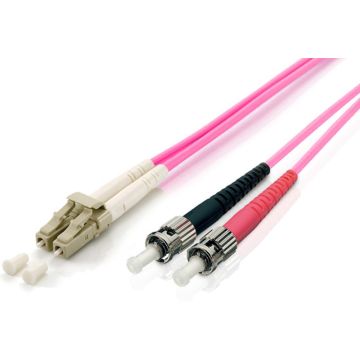 Equip LWL Patchkabel LC->ST 20.00m Multimode Duplex OM4 viol plastic zak