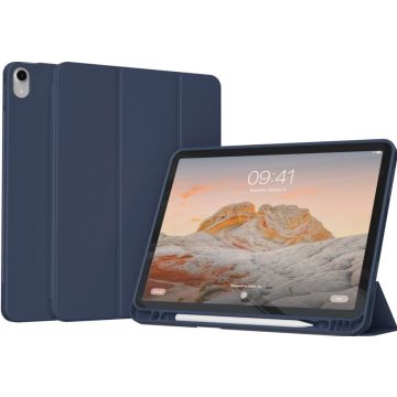 Accezz Smart Silicone Bookcase iPad Air 11 inch (2024) M2 / Air 5 (2022) / Air 4 (2020) - Donkerblauw