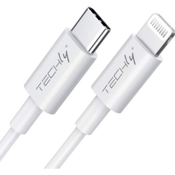 Techly USB2.0 Anschlusskabel Typ A - Lightning, weiß 0,5m