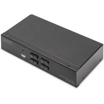 DIGITUS KVM Switch, 4K60HZ, 4x1 DP in, 1x DP USB out