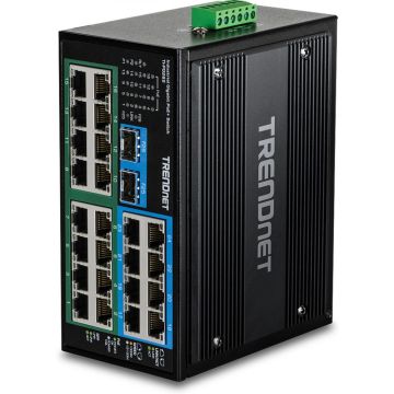 TRENDnet Industrie Switch 26Port Gbit PoE+ Metall DIN-Rail