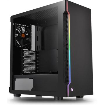 Thermaltake H200 TG RGB, Midi Tower, PC, Zwart, ATX, micro ATX, Mini-ITX, SPCC, 18 cm