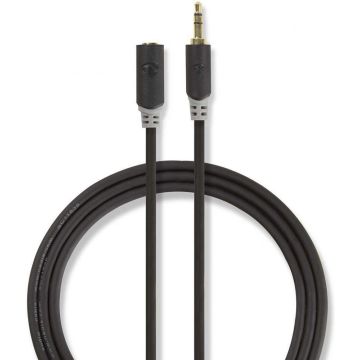Stereo Audio Cable | 3.5 mm Male - 3.5 mm Female | 5.0 m | Anthracite