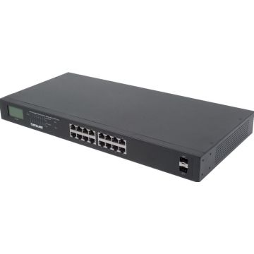 Intellinet Switch 16-Port Gigabit PoE+ LCD-Anzeige 19"" 2xSFP