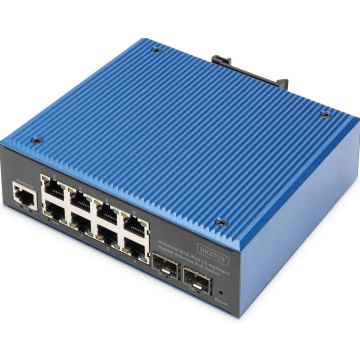 DIGITUS Switch 8+2-Port L2 managed Gigabit Ethernet PoE