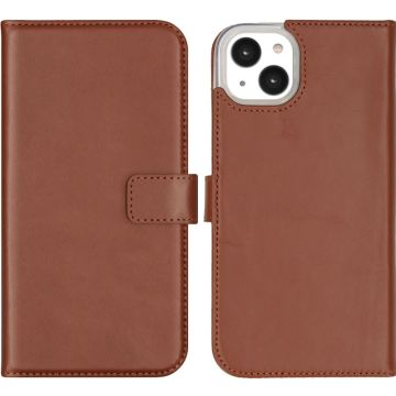 Selencia Echt Lederen Bookcase iPhone 14 Plus - Lichtbruin