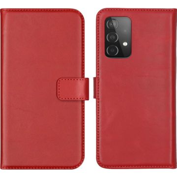 Selencia Echt Lederen Bookcase Samsung Galaxy A52(s) (5G/4G) - Rood