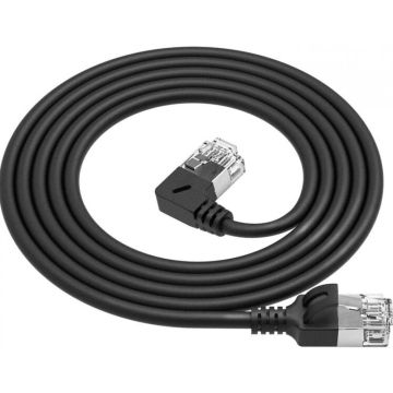 CAT6A U/FTP SLM L-ANG BK 5.00M. 1 stk