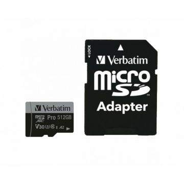 Verbatim PRO U3 - Flashgeheugenkaart (microSDXC-naar-SD-adapter inbegrepen)