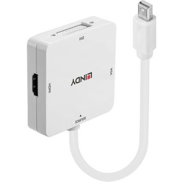 Lindy Mini DisplayPort 1.2 to HDMI. VGA & DVI-D Active Adapter Converter