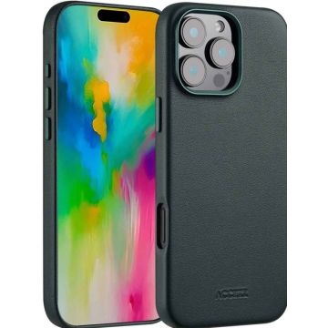 Accezz MagSafe Leather Backcover iPhone 16 Pro Max - Cedar Green