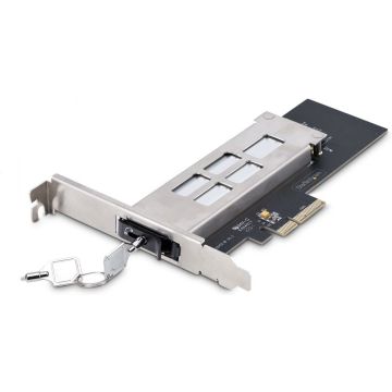 StarTech.com M.2 NVMe SSD to PCIe x4 Mobile RackBackplane with Removable Tray for PCI Express Expansion Slot, Tool-less Installation, PCIe 4.03.0 Hot-Swap Drive Bay, Key Lock - 2 Keys Included