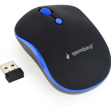 gembird Kabellose optische muis, zwart/blauw