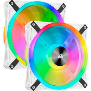 Corsair iCUE QL140 RGB PWM White Dual Fan Kit - Ventilator
