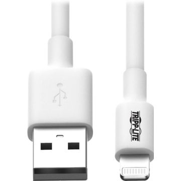 Eaton Tripp Lite Series USB-A to Lightning SyncCharge Cable (MM) - MFi Certified, White, 3 ft. (0.9 m)
