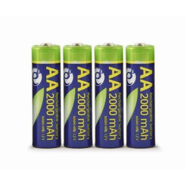 gembird Wiederaufladbare AA-Sofortbatterien, 2000 mAh, 4de