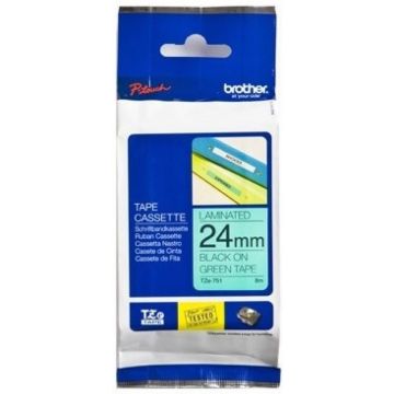 Brother TZe-751 - Zwart op groen