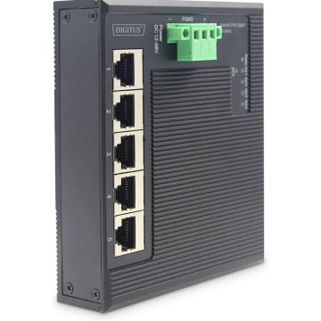 DIGITUS Industrial Gigabit Flat Switch - Uitgebreid temperatuurbereik