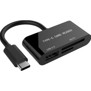 gembird Kompakter USB Type C SDXC Combo Cardreader zwart