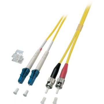 EFB Duplex Jumper LC-ST 9/125, OSM2, LSZH, geel, 2.0mm, 2m extern retail